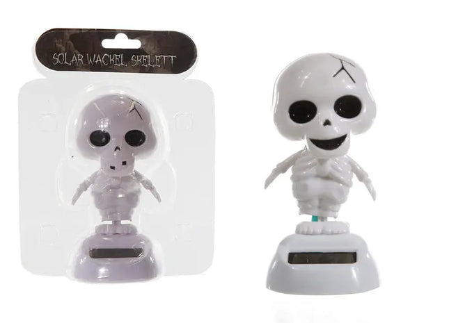 Solarbetriebenes Wackel-Skelett – Umweltfreundlich, Weiß, 10cm Hoch TK Gruppe® Grosshandel 