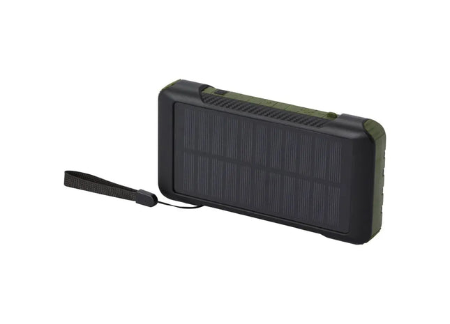 Soldy 10.000 mAh Solar-Powerbank aus GRS-Kunststoff - Armeegrün TK Gruppe® Grosshandel 