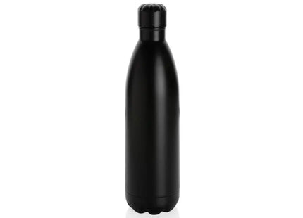 Solid Color Schwarze Vakuumisolierflasche aus Edelstahl, 1L TK Gruppe® Grosshandel 