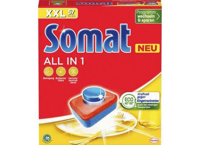 Somat All-in-One Dishwashing Tablets - Multi-Action, 57 Tabs, Efficient Cleaning TK Gruppe® Grosshandel 