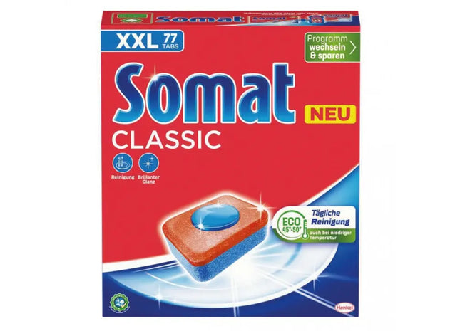 Somat Spülmaschinentabs Classic, 77 Tabs – Gründliche Reinigung für strahlendes Geschirr TK Gruppe® Grosshandel 