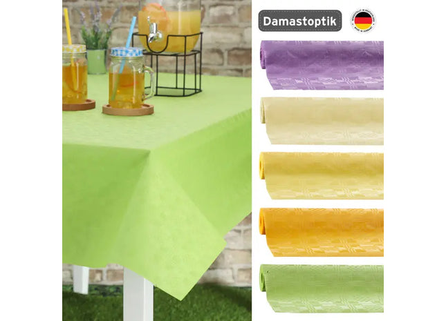 Sommerliche Fünffaden-Damasttischdecke, 8m x 100cm – Edles Design TK Gruppe® Grosshandel 