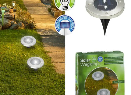 Sonnenbetriebene LED Pfadlampe, Bodenspieß ca. 12cm Durchmesser TK Gruppe® Grosshandel 