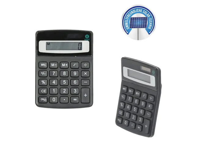 Sonnenenergie-Rechner, Ebony, ca. 9x12cm - Umweltfreundliche Berechnungen & Effizienz TK Gruppe® Grosshandel 