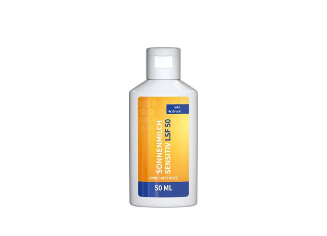 Sonnenschutz Sensitive 50ml, LSF 50, Hoher Schutz, Body Label TK Gruppe® Grosshandel 