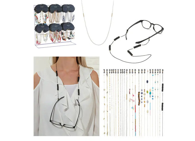 Sortierte Brillenketten, 24er Set, Modische Brillenbänder, Vielseitig Einsetzbar TK Gruppe® Grosshandel 
