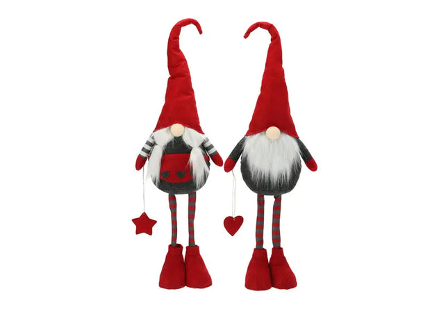 Sortierte Weihnachtsfiguren: Wichtel Udo, Santa, Frau, 80cm - Dekorative Set TK Gruppe® Grosshandel 