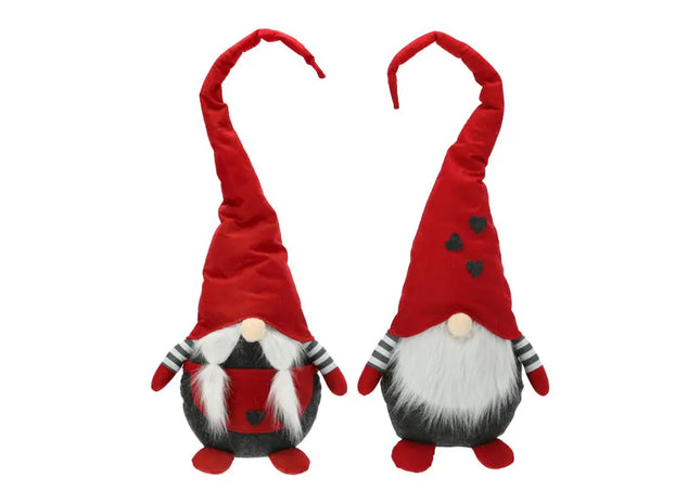 Sortierte Wichtel Santa & Frau, Rot, Design 1, 100cm – Festliche Figuren TK Gruppe® Grosshandel 