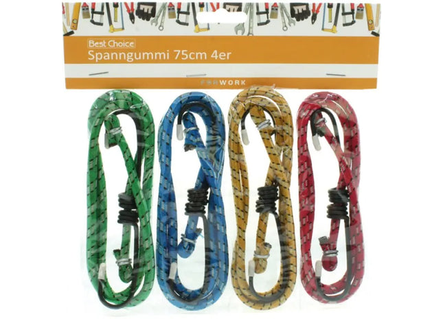 Spanngurte im 4er-Set, 75cm, Verschiedene Farben - Robuste Elastische Bänder für Vielseitigen Einsatz TK Gruppe® Grosshandel 