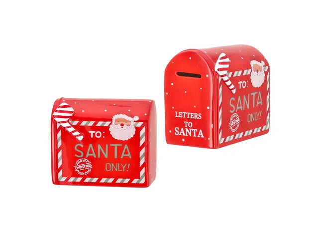 Spardose Briefkasten mit Santa-Design 2, ca. 14x12 cm – Festliche Deko TK Gruppe® Grosshandel 