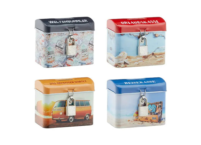 Spardose Schatztruhe Reisekasse, 7,5cm – Stilvoller Geldhalter | Moderne Schatztruhe-Münzbox TK Gruppe® Grosshandel 