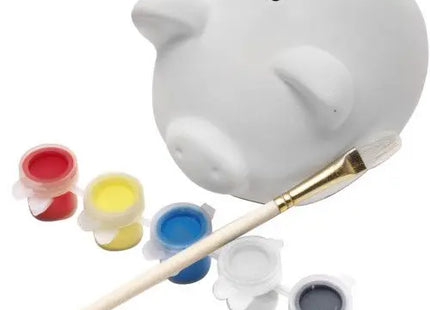 Sparschwein aus Gips Monika - weiß, DIY Sparschwein zum Bemalen TK Gruppe® Grosshandel 