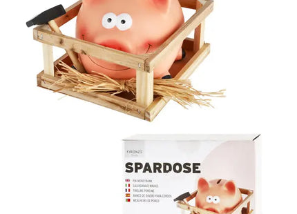 Sparschwein im Stall-Design, ca. 14x12 cm – Originelle & Nützliche Spardose TK Gruppe® Grosshandel 