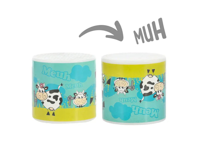Spaßige Muhdose - Geräusch-Spielzeug mit Kuhlaut, ca. 6cm hoch, Lustiger Soundmaker TK Gruppe® Grosshandel 