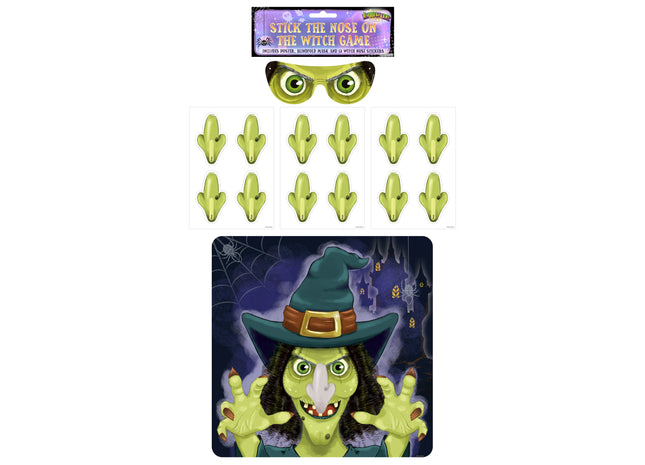 Spiel 'Nase An Die Hexe', 14-teilig, Halloween-Partyspiel TK Gruppe® Grosshandel 