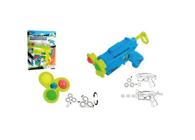 Spielzeug-Ballpistole, 15cm, inklusive 3 Bälle, auf Karte montiert TK Gruppe® Grosshandel 