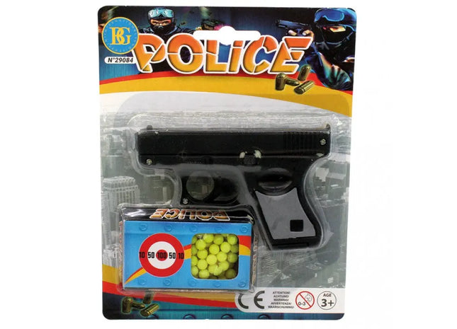 Spielzeugpistole mit Munition auf Blisterkarte, Realistisches Design, Kindersicher TK Gruppe® Grosshandel 