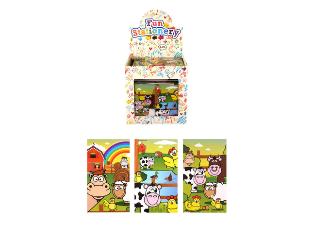 Spiral-Notizbuch Bauernhof-Tiere, 9,3x5,5 cm, 3 Designs – Kompaktes Notizheft für Unterwegs TK Gruppe® Grosshandel 