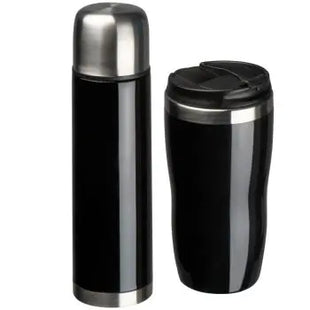 Split Set aus Isolierflasche und -becher, Schwarz TK Gruppe® Grosshandel 