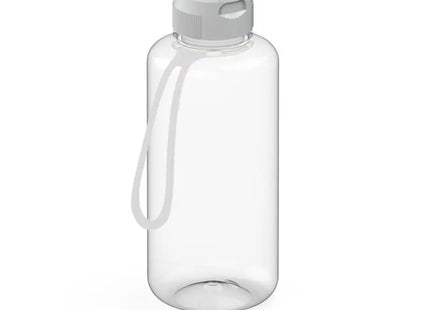 Sports Hydration Flasche 1L mit Riemen, Transparent-Weiß TK Gruppe® Grosshandel 