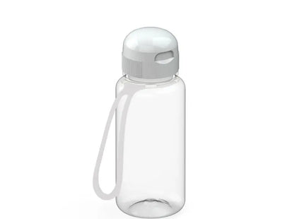 Sports Trinkflasche 400ml mit Riemen, Transparent-Weiß TK Gruppe® Grosshandel 