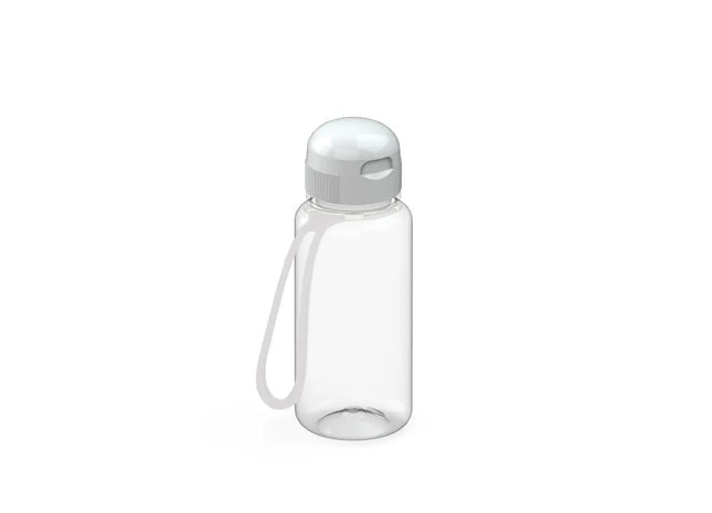 Sports Trinkflasche 400ml mit Riemen, Transparent-Weiß TK Gruppe® Grosshandel 