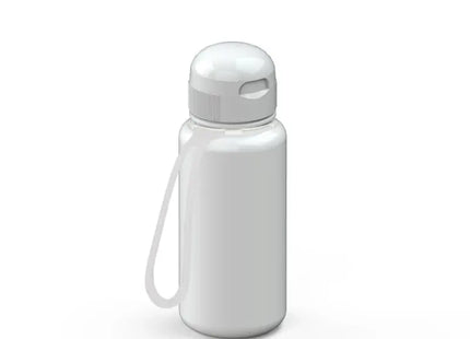 Sports Trinkflasche 400ml mit Riemen, Weiß & Transparent TK Gruppe® Grosshandel 