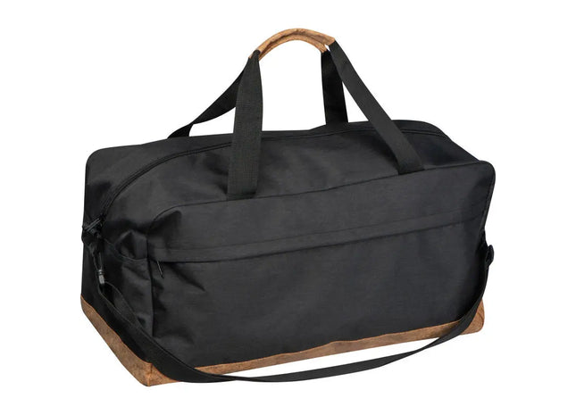 Sporttasche aus RPET mit Korkboden - schwarz, nachhaltig und stilvoll, ideal für Fitness TK Gruppe® Grosshandel 