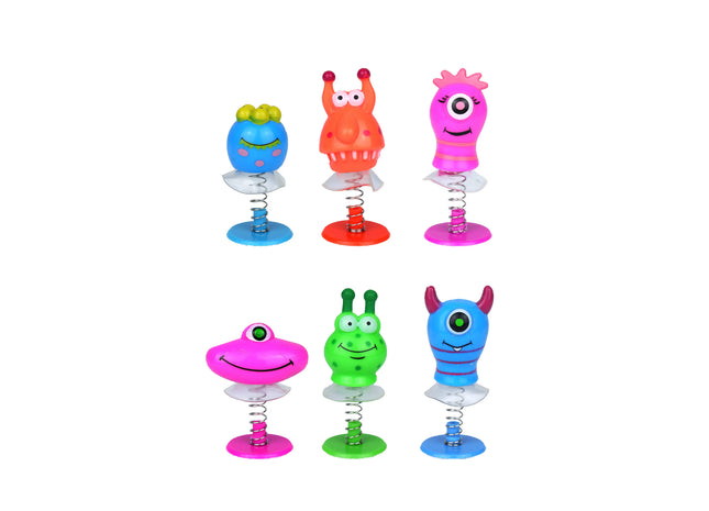 Springende Monsterfiguren 4-5 cm - 6 Designs, Bunte Sammelfiguren TK Gruppe® Grosshandel 
