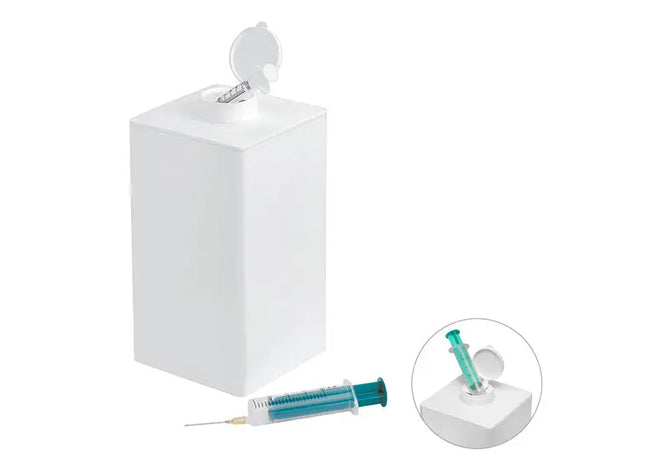 Spritzen-Entsorgungsbehälter, ca. 3l Volumen, Weiß – Sichere Handhabung TK Gruppe® Grosshandel 