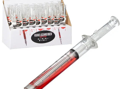 Spritzen-Kugelschreiber, 36 Stück im Display – Originelle Schreibgeräte TK Gruppe® Grosshandel 