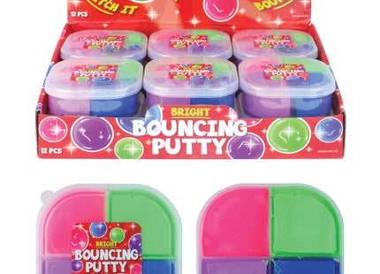 Sprungknete in 4-Farben-Dose, 60 g, 8,5 cm x 3,3 cm – mehrfarbiger, lustiger Knete für Kinder TK Gruppe® Grosshandel 