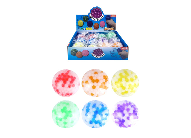 Squeeze Ball Zweifarbig, 7 cm, 6 verschiedene Farben - Stressabbau Spielzeug TK Gruppe® Grosshandel 