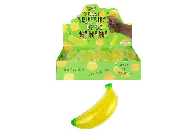 Squeeze Banana Stressball mit Perlenfüllung 14cm - Entspannungsspielzeug für Kinder & Erwachsene TK Gruppe® Grosshandel 