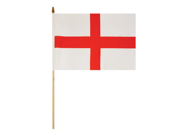 St. George Handflagge, 45 x 30 cm, Nylon mit Holzstab, langlebiges englisches Nationalbanner TK Gruppe® Grosshandel 