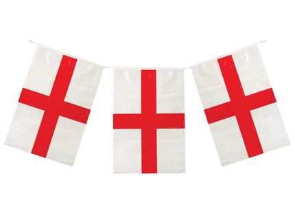 St.-Georgs-Wimpelkette, 4 m, mit 11 PVC-Flaggen 20 x 30 cm – nationale Partydekoration TK Gruppe® Grosshandel 