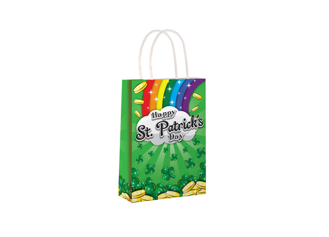 St. Patricks Tasche Mit Griff 14x21x7 cm - Festliche Geschenktasche, Grün TK Gruppe® Grosshandel 