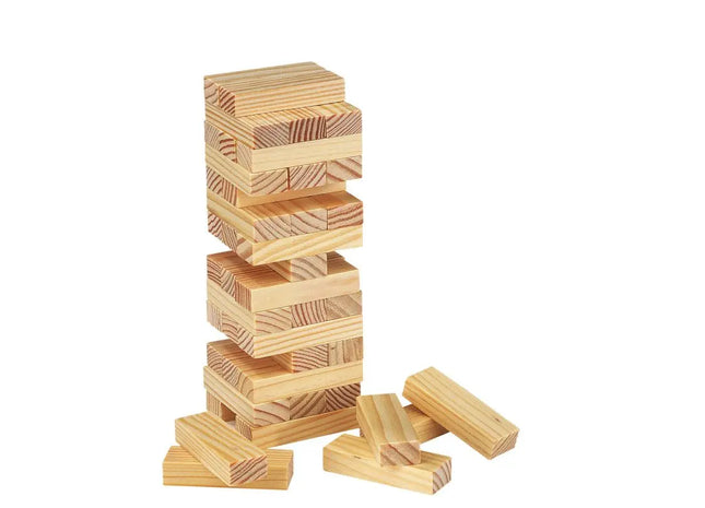 Stabiler HIGH-RISE Wackelturm aus Holz: Spannendes Geschicklichkeitsspiel TK Gruppe® Grosshandel 