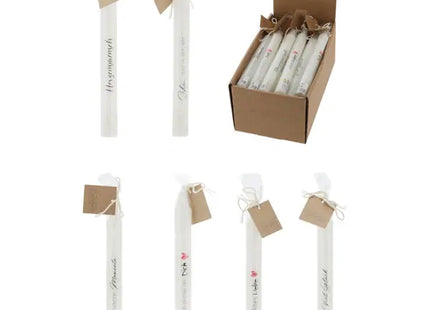 Stabkerzen mit inspirierenden Sprüchen, 19x2 cm, 6er-Set – Stilvoll & Motivierend TK Gruppe® Grosshandel 