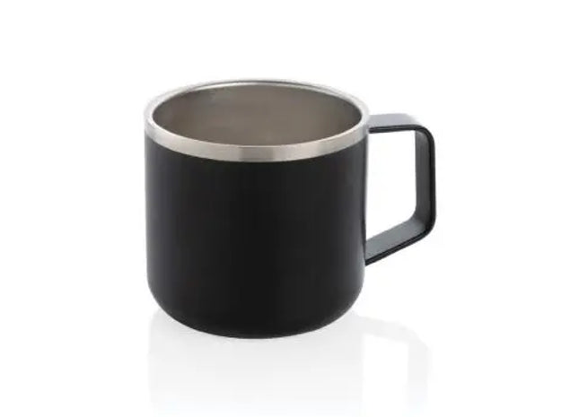 Stainless-Steel Camping-Tasse - Schwarz, Robuste Edelstahl-Tasse für Outdoor-Aktivitäten TK Gruppe® Grosshandel 