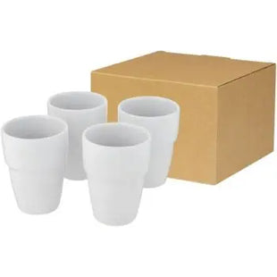 Staki 280 ml stapelbare Becher in Weiß: 4-teiliges Set TK Gruppe® Grosshandel 