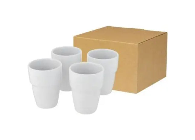 Staki 280 ml stapelbare Becher in Weiß: 4-teiliges Set TK Gruppe® Grosshandel 