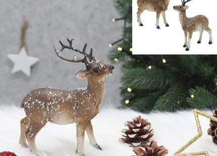 Standing Brown Deer, Small, Approx. 16.5cmH - Rustic Wildlife Decor Accent for Home or Office TK Gruppe® Grosshandel 