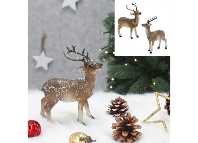 Standing Brown Deer, Small, Approx. 16.5cmH - Rustic Wildlife Decor Accent for Home or Office TK Gruppe® Grosshandel 