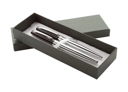Station Kugelschreiber-Set - Silber & Schwarz, Stilvoll & Funktional TK Gruppe® Grosshandel 