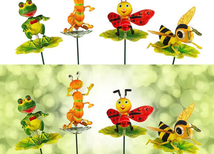 Stecker Tierfiguren auf Laub - 4er Set, sortierte Motive TK Gruppe® Grosshandel 