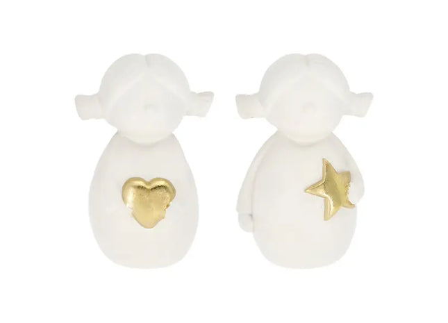 Stehende Mädchen-Figur, 2er-Set, ca. 14 cm hoch – Charmante und detaillierte Deko TK Gruppe® Grosshandel 