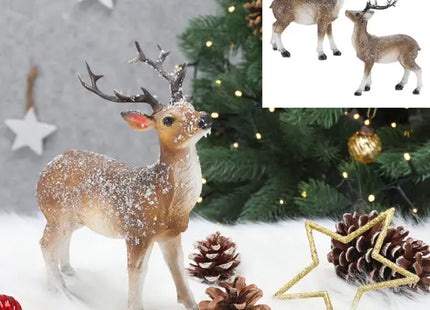 Stehender Braunhirsch, ca. 22cmH - Dekoratives Wildtier für ein Naturinspiriertes Ambiente TK Gruppe® Grosshandel 