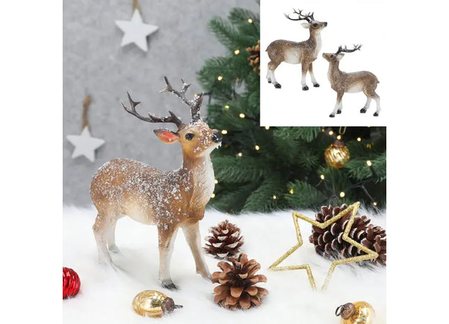 Stehender Braunhirsch, ca. 22cmH - Dekoratives Wildtier für ein Naturinspiriertes Ambiente TK Gruppe® Grosshandel 