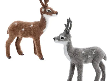 Stehender Reh-Set, 2er-Pack, 12cmH - Dekorative Hirschfiguren für Zuhause oder als Geschenk TK Gruppe® Grosshandel 
